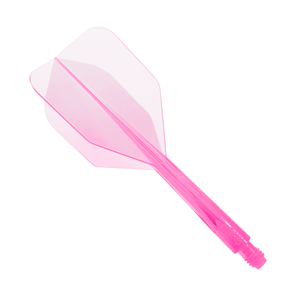 Das Bild zeigt das Produkt "Condor Axe Neon Pink Flight-System Small". Es ist ein einteiliges Dartflight-Set in leuchtendem Neonpink.